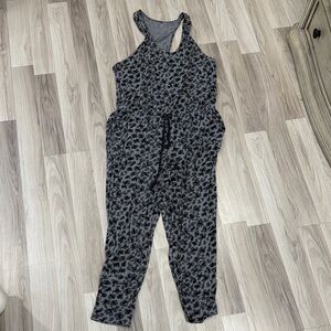 Aerie Gray Leopard Jumpsuit